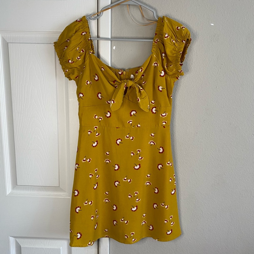 Mustard color floral dress